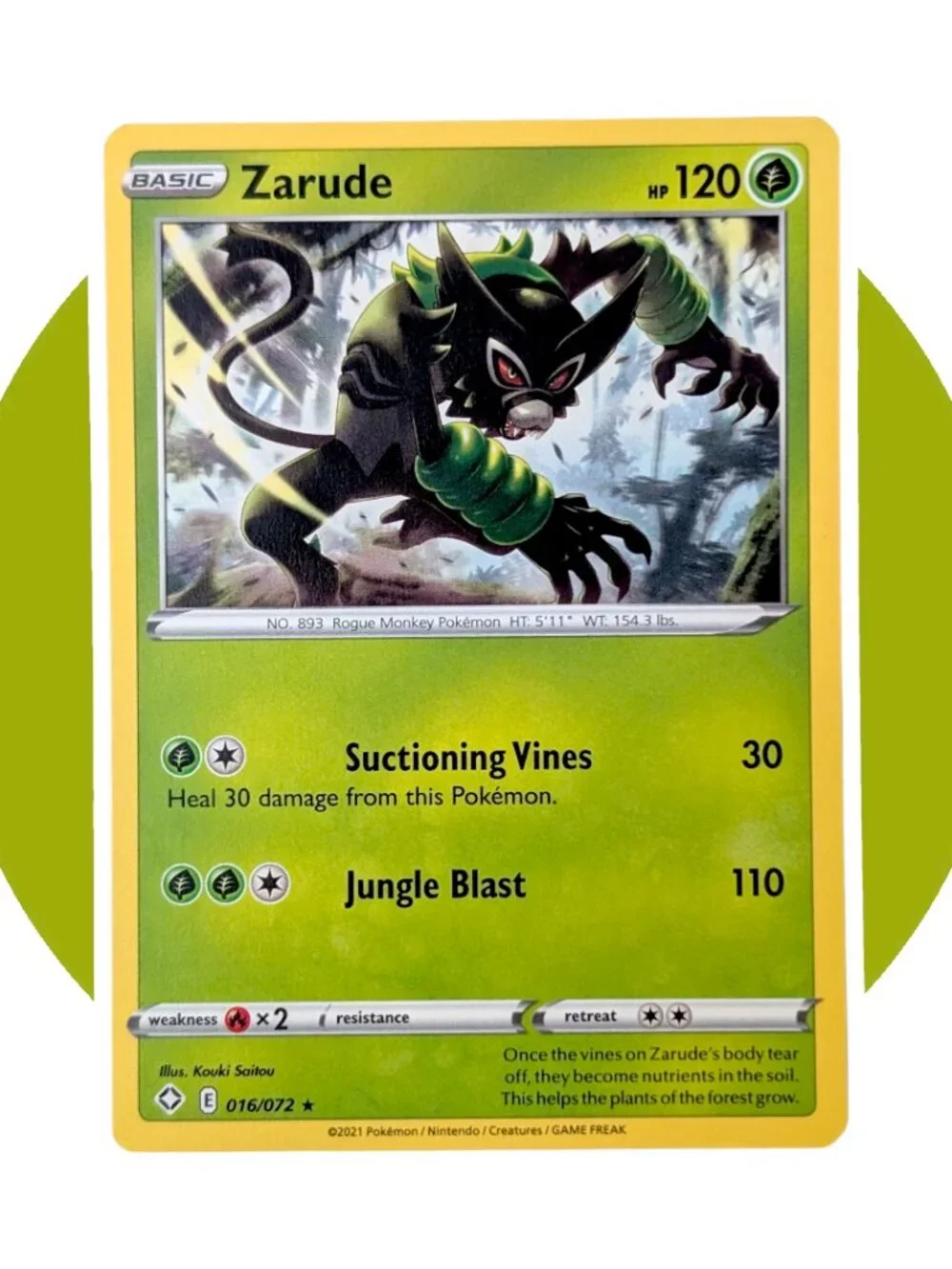 Shining Fates Pokemon Card (CX03): Zarude 016/072